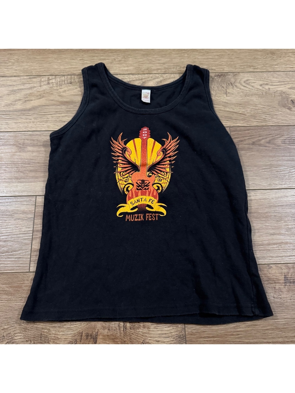 VTG 2007 Santa Fe Muzik Fest Black Tank Top Anvil L Small